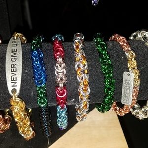 Chainmail bracelets and pendant crosses